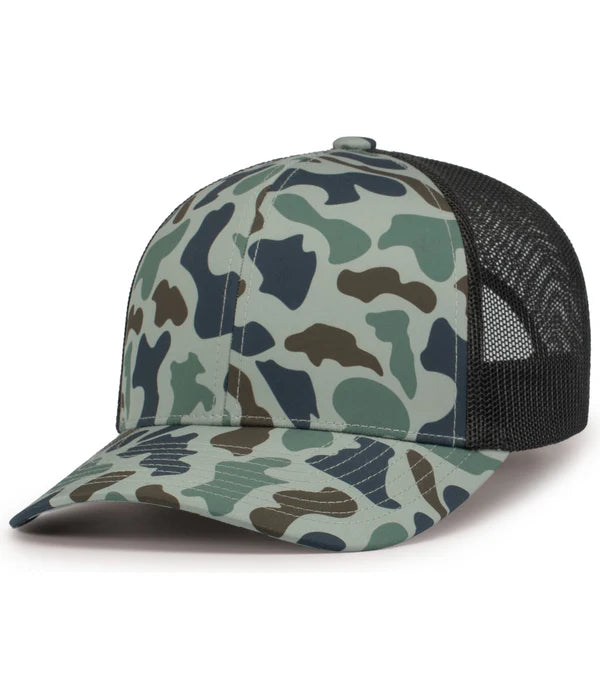 Pacific Headwear P686 Camo Trucker Snapback Cap | Duck Camo Hat