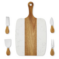 Custom Engraved Marble Serving Board Set | Personalized Charcuterie Board