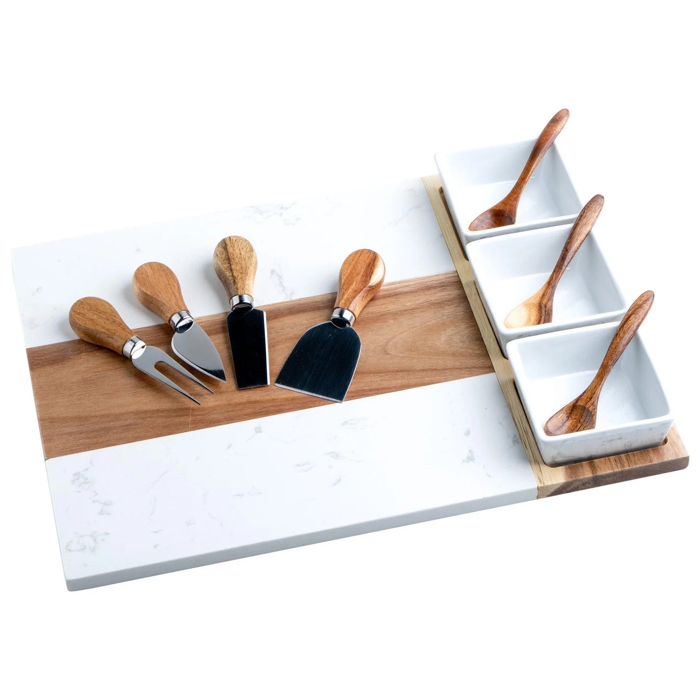 Custom Engraved Marble Charcuterie Board Set | Personalized Serving Board Gift