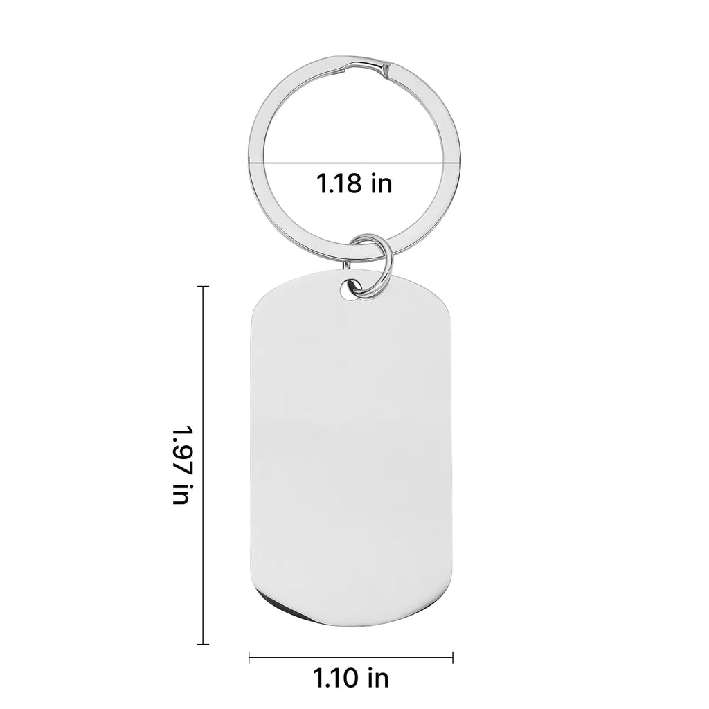 Personalized Stainless Steel Military Keychain