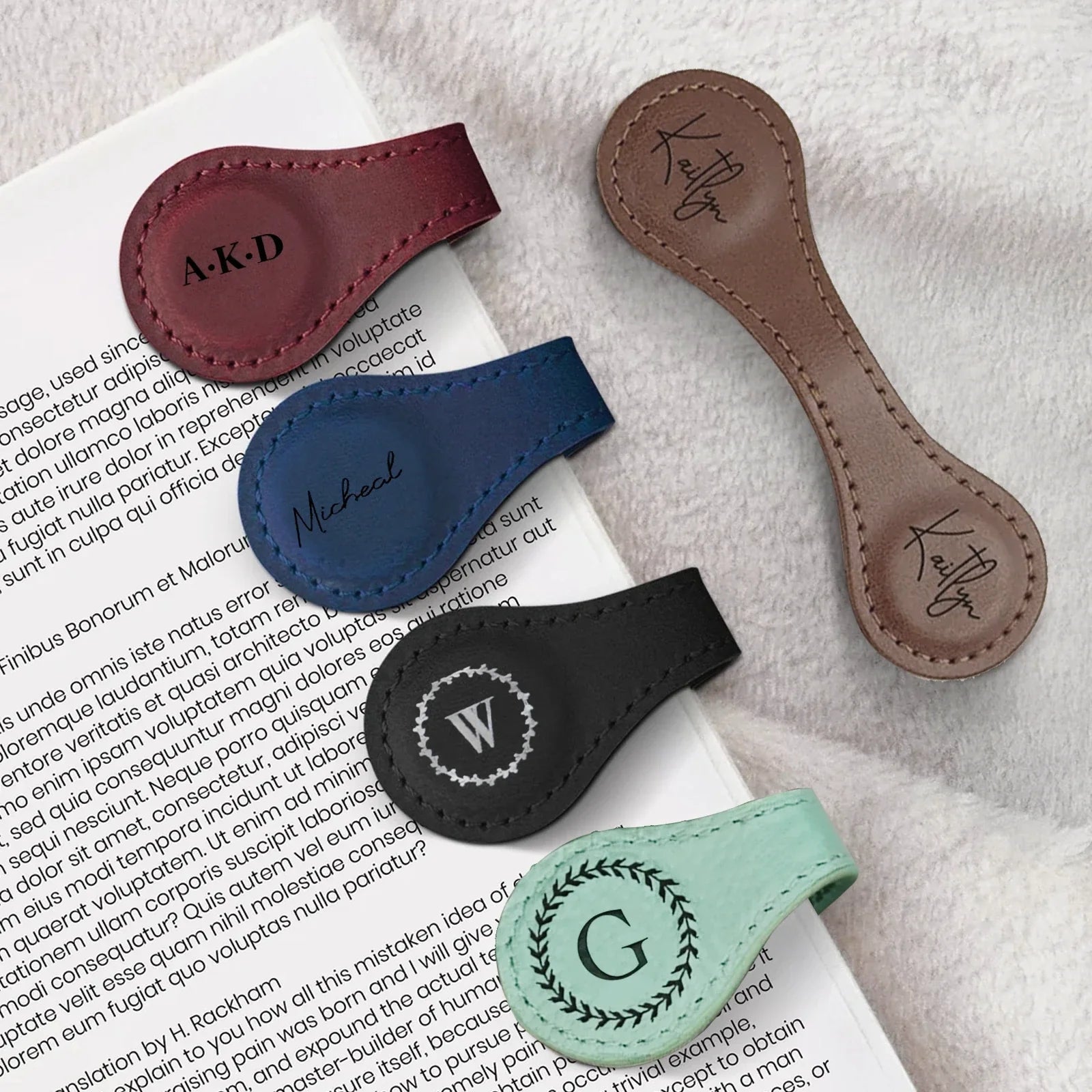Personalized PU Leather Magnetic Bookmark