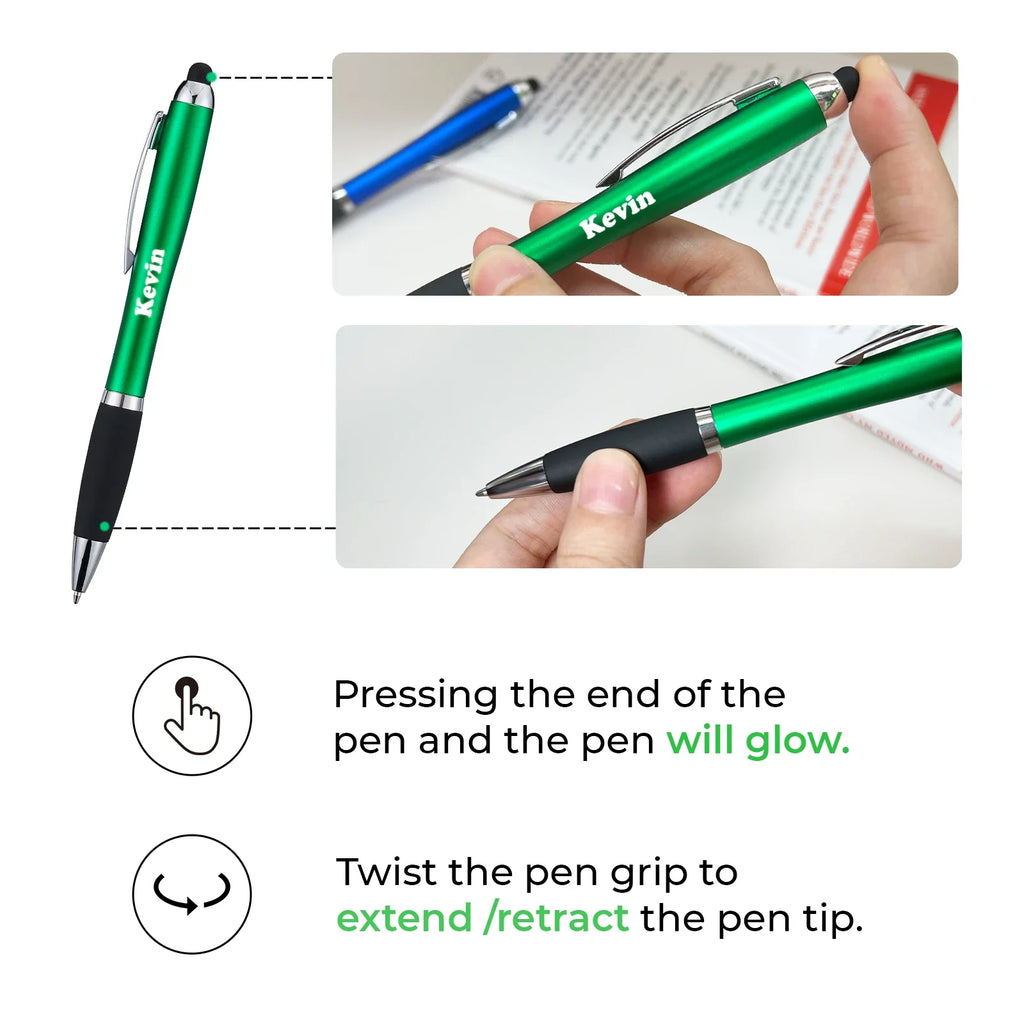 Personalized LED Light-Up Stylus Ballpoint Pen