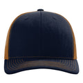 Richardson 112 Snapback Trucker Cap | Classic Mesh Back Hat Navy & Caramel