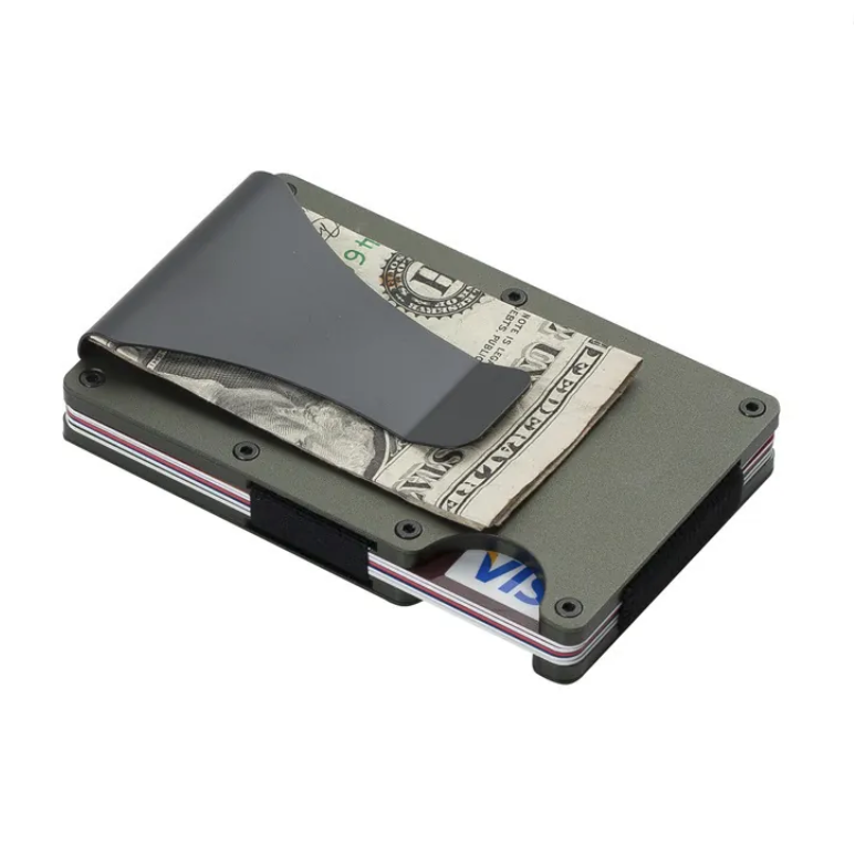 Minimalist RFID Blocking Aluminum Wallet | Ultra-Thin Metal Card Holder & Money Clip for Men & Women