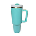 Custom Engraved 40oz Tumbler | Personalized Insulated Cup with Handle & Straw