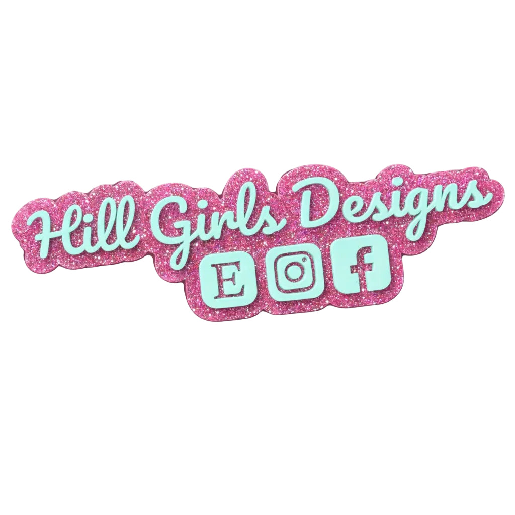 Custom Acrylic Social Media Watermark Tag | Magnetic Logo Branding Sign