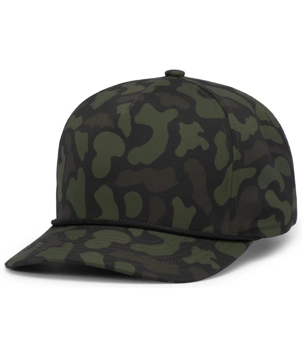 Pacific Headwear P685 Camo 5-Panel Trucker Cap | Duck Camo Snapback Hat