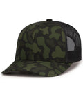Pacific Headwear P686 Camo Trucker Snapback Cap | Duck Camo Hat Woodland