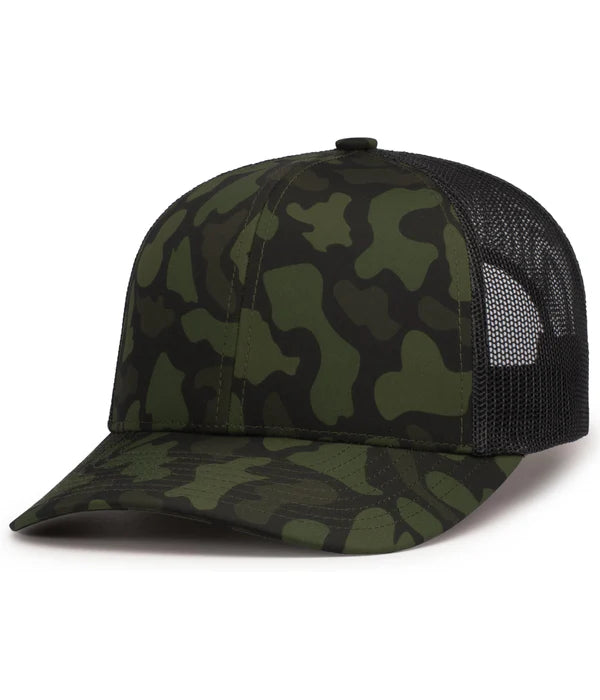 Pacific Headwear P686 Camo Trucker Snapback Cap | Duck Camo Hat