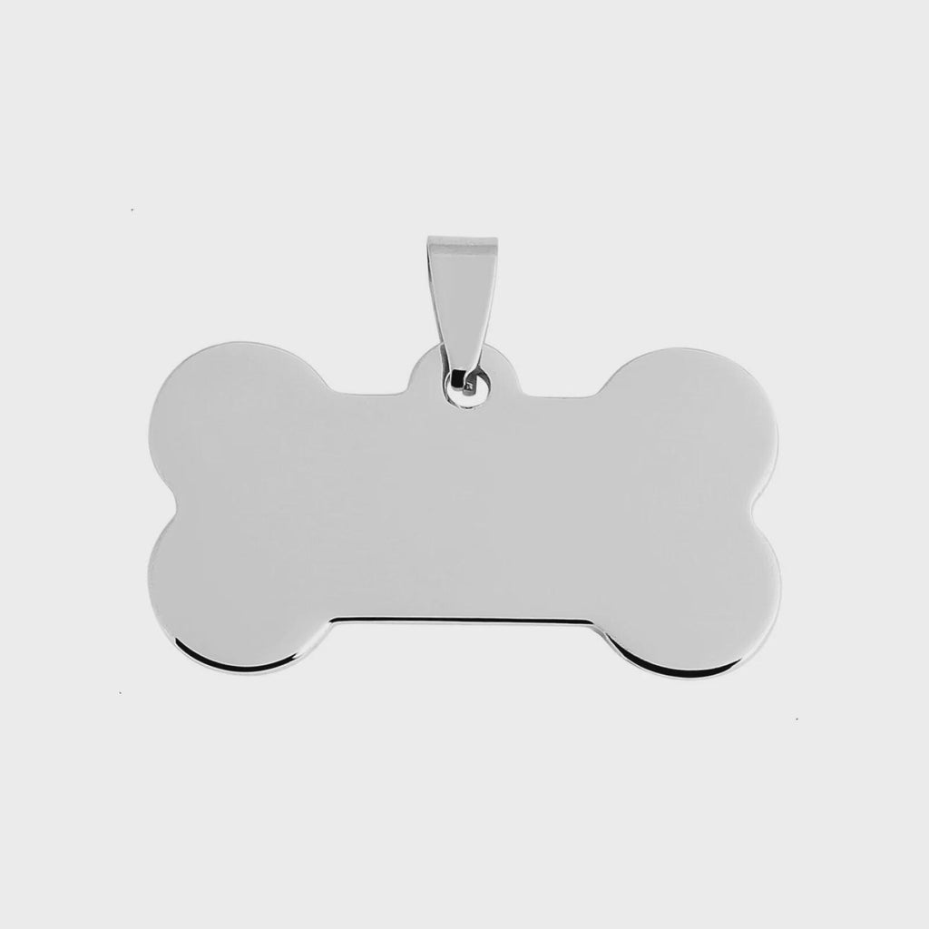 Personalized Bone-Shaped Stainless Steel Dog ID Tag – Custom Engraved Front & Back