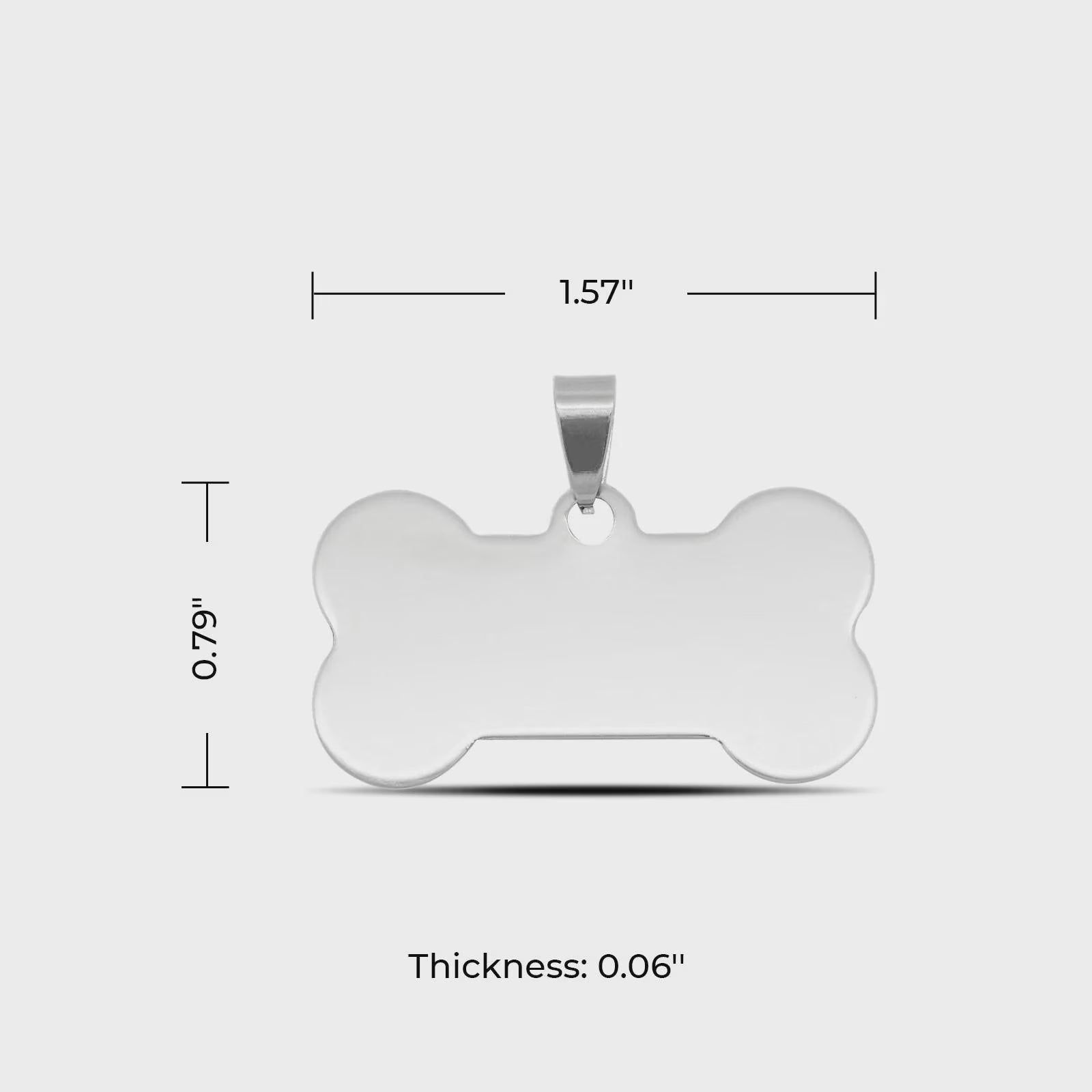 Personalized Bone-Shaped Stainless Steel Dog ID Tag – Custom Engraved Front & Back