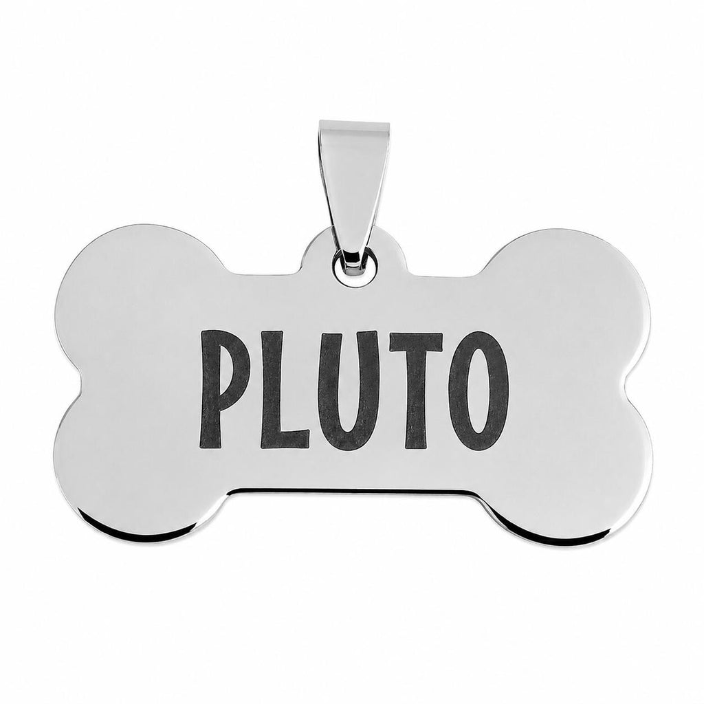 Personalized Bone-Shaped Stainless Steel Dog ID Tag – Custom Engraved Front & Back