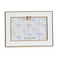 Personalized 4x6 White & Gold Bow Picture Frame | Elegant Baby Keepsake Photo Frame