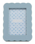 Personalized Scalloped Edge 4x6 Picture Frame | Blue & Blush