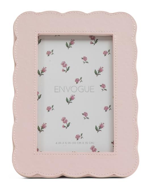 Personalized Scalloped Edge 4x6 Picture Frame | Blue & Blush