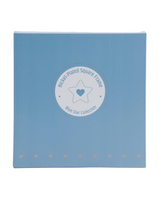 Personalized Nickel-Plated Baby Star Picture Frame – Pink or Blue | 3x3 Keepsake Photo Frame