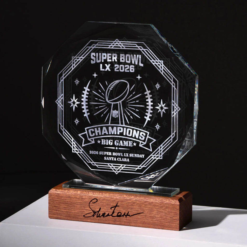 Personalized Octagonal Crystal Award Trophy