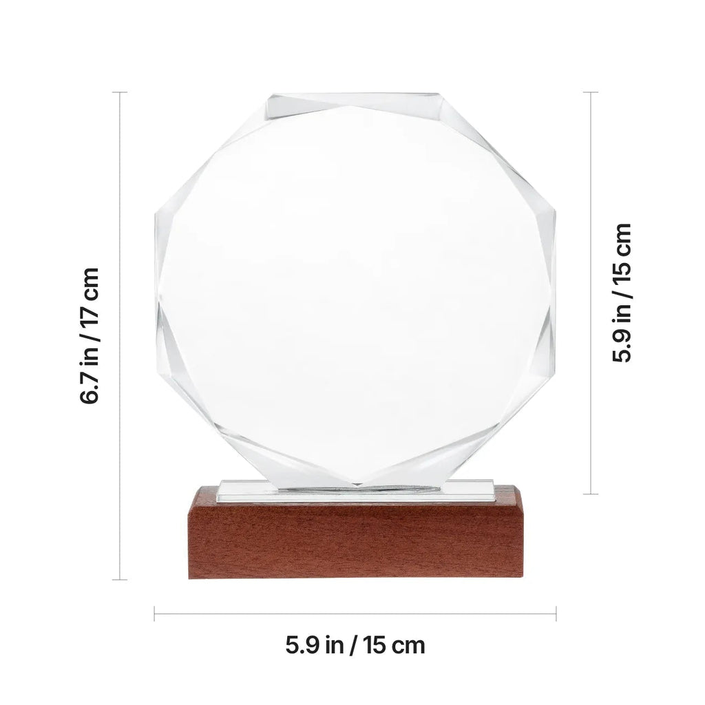 Personalized Octagonal Crystal Award Trophy